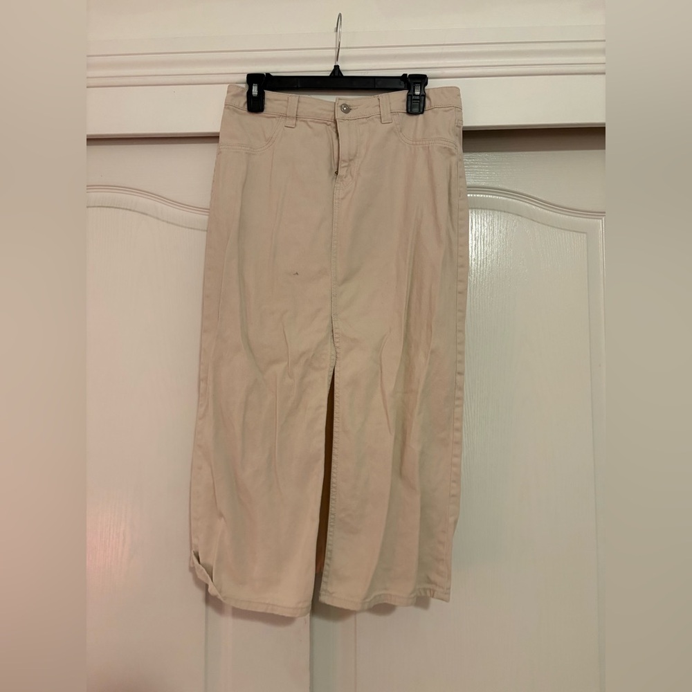 Beige Midi Skirt